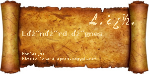 Lénárd Ágnes névjegykártya