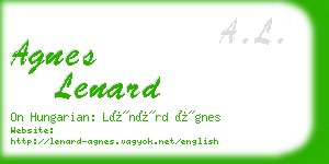 agnes lenard business card